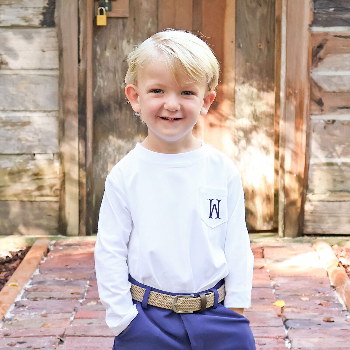 White Long Sleeve Pocket Shirt