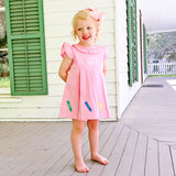 Colorful Crayons Pink Gingham Chloe Dress