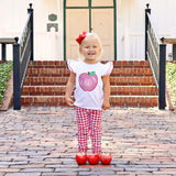 Apple Applique White Top