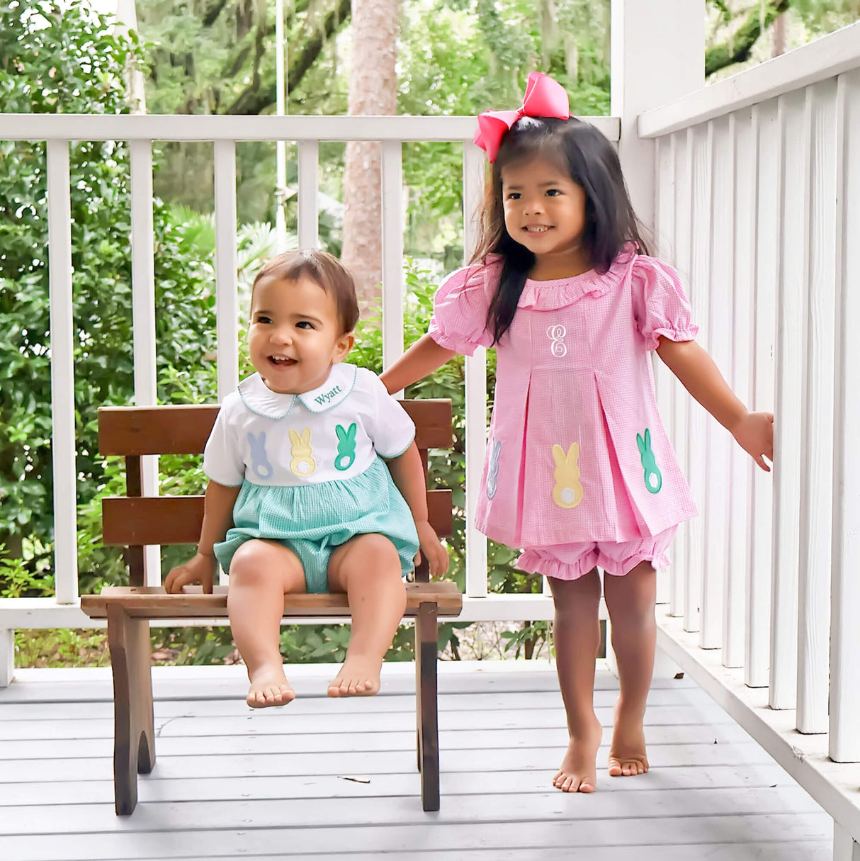 Peeps Pink Gingham Chloe Bloomer Set