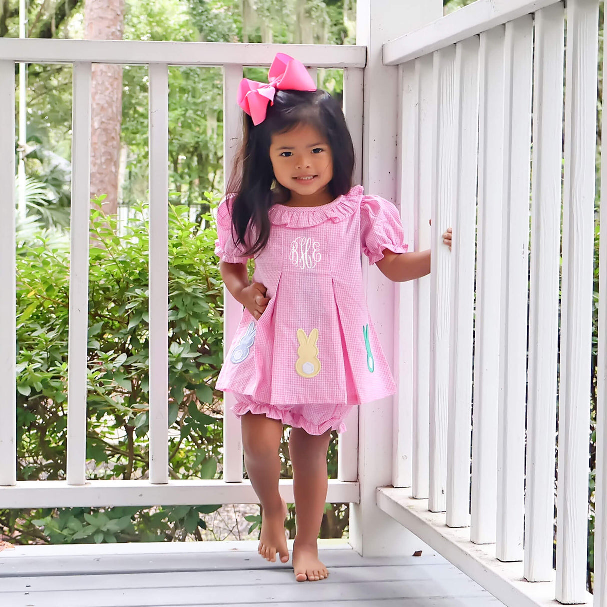 Peeps Pink Gingham Chloe Bloomer Set