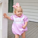 Storybook Bunny Trio Pink Gingham Bubble