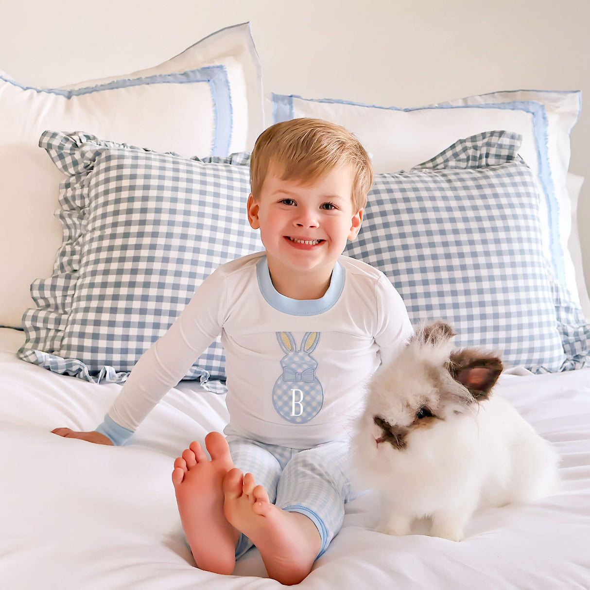 Blue Gingham Bunny Pajamas