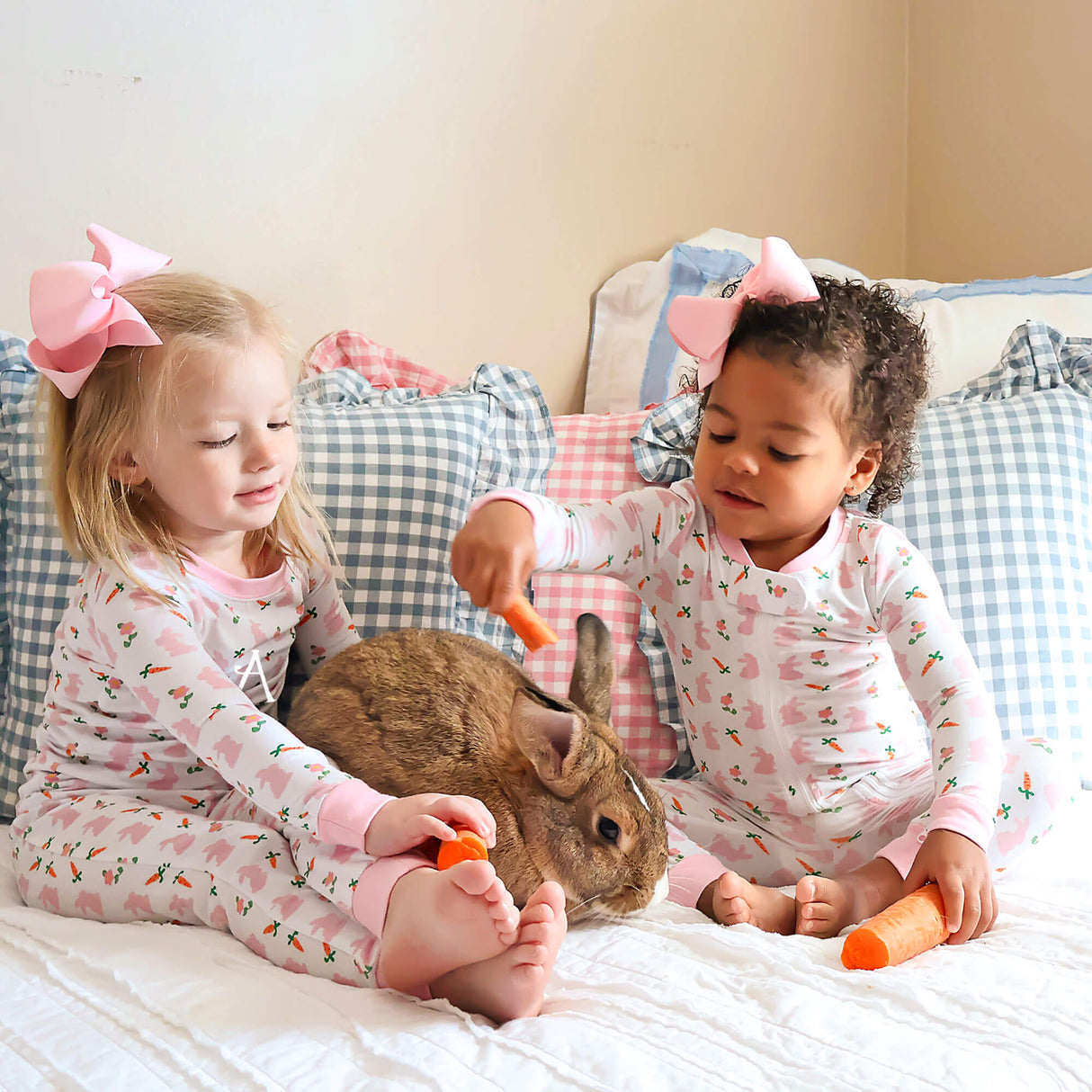 Bunnies & Carrots Pink Zip Sleeper