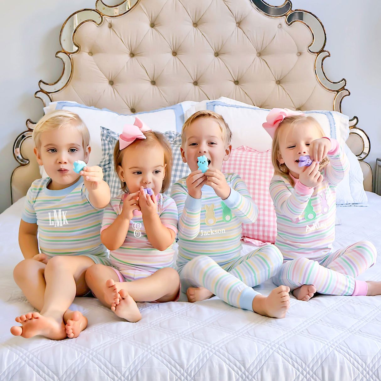 Pastel Pink Stripe Short Pajamas