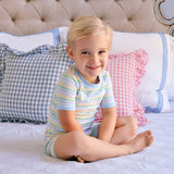 Pastel Blue Stripe Short Pajamas