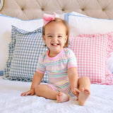 Pastel Pink Stripe Short Pajamas