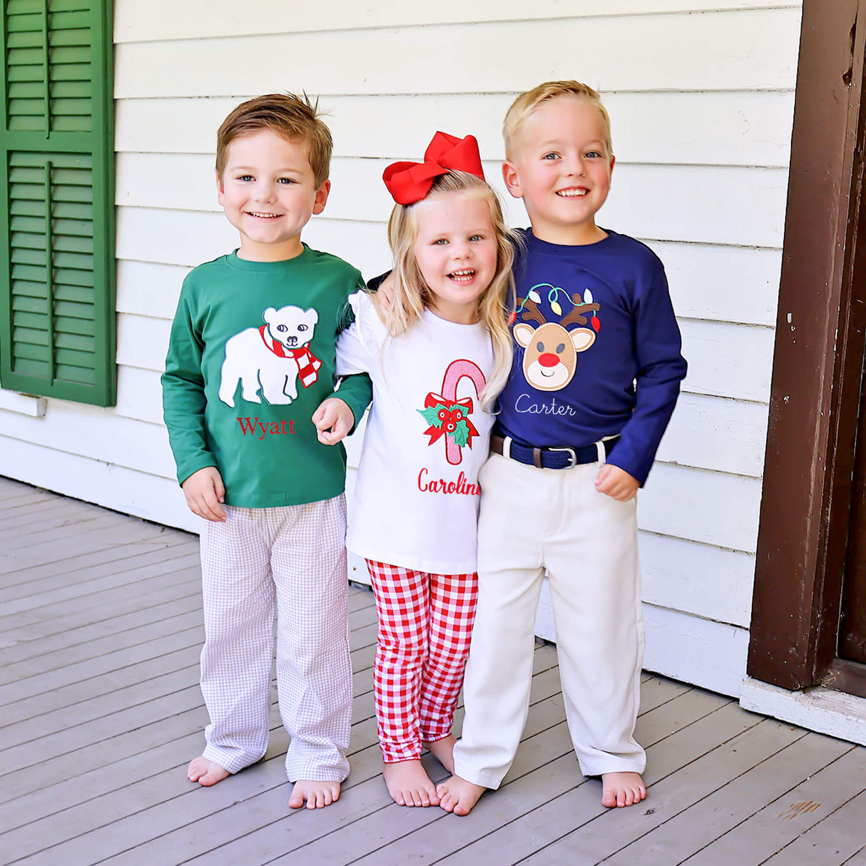 Candy Cane White Long Sleeve Top