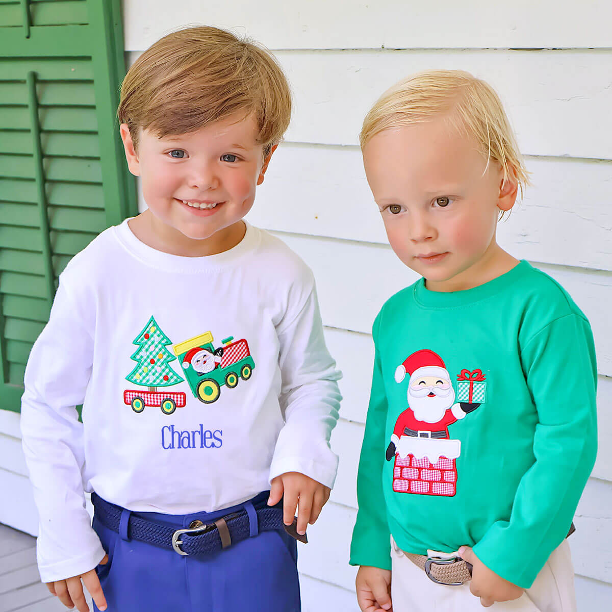 Christmas Train White Long Sleeve Shirt