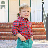 Middleton Plaid Red Button Down Shirt