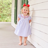 Happy Santa Blue Stripe Lola Dress