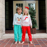 Happy Santa Red Stripe Jogger Set