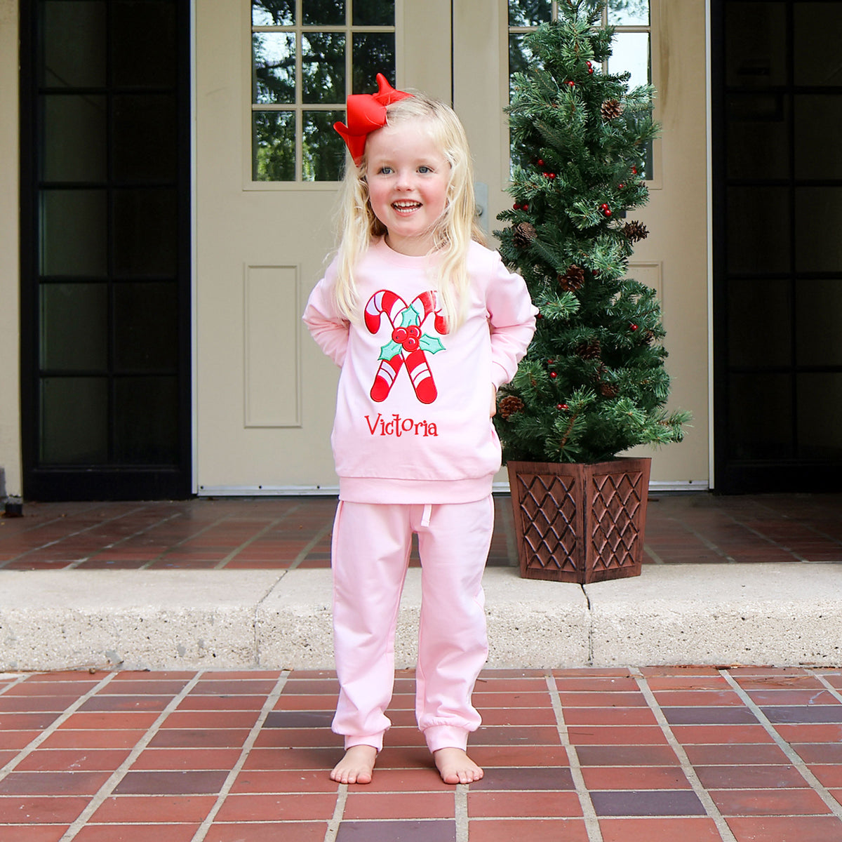 Candy Cane Pink Jogger Set