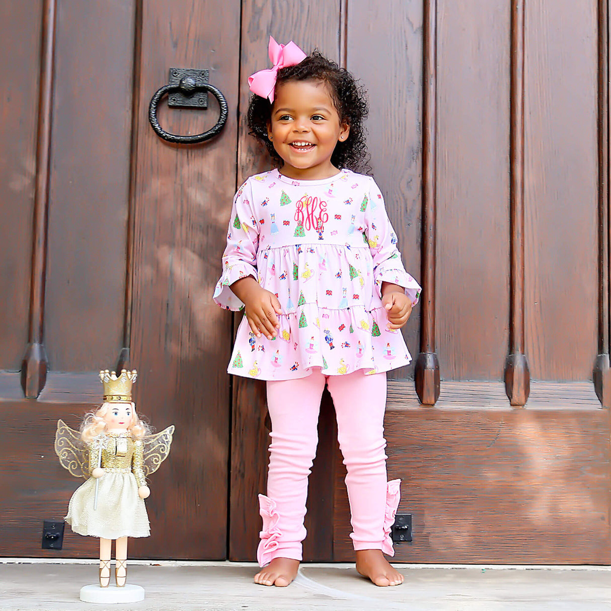 Nutcracker Pink Print Callie Legging Set