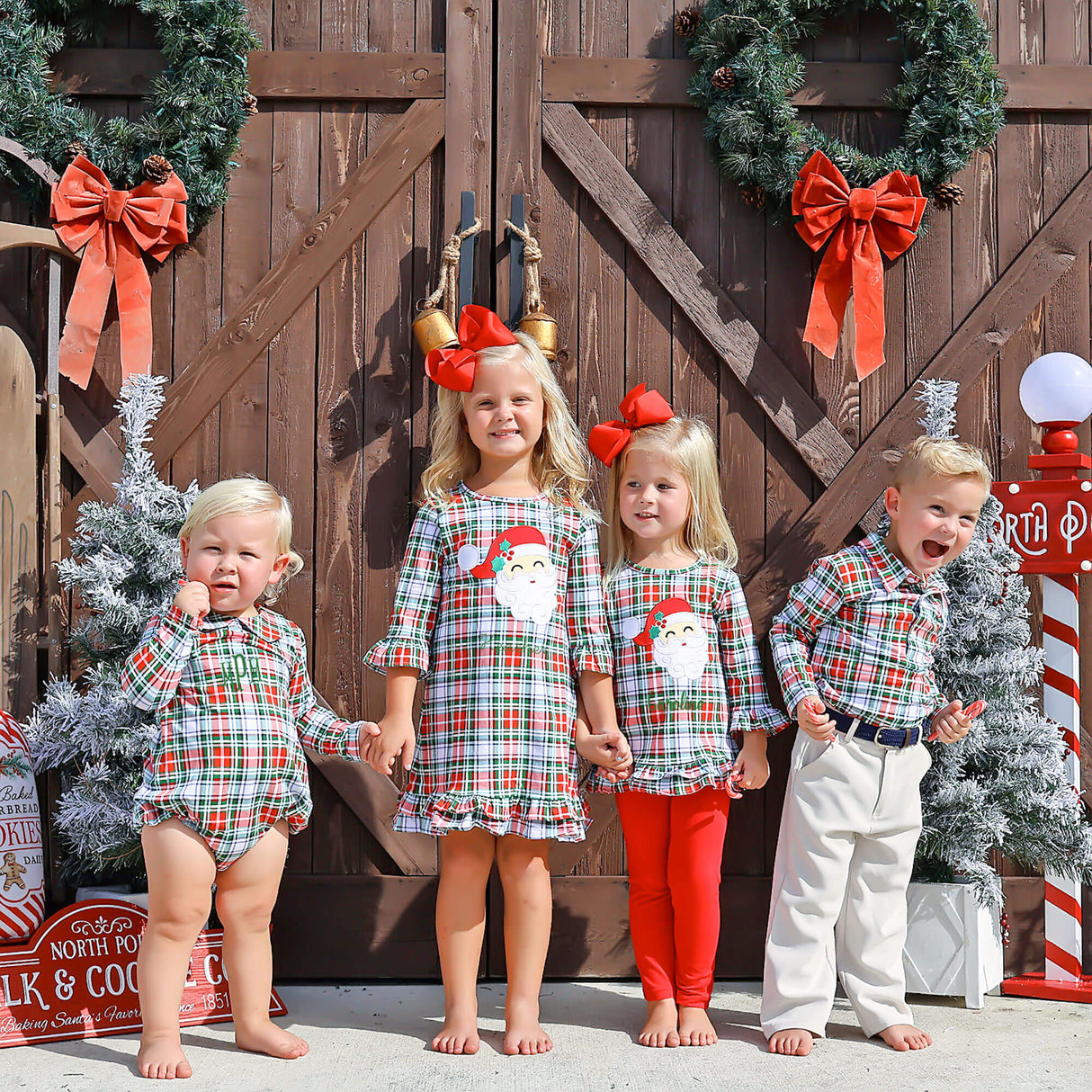 Happy Santa Sinclair Plaid Milly Legging Set