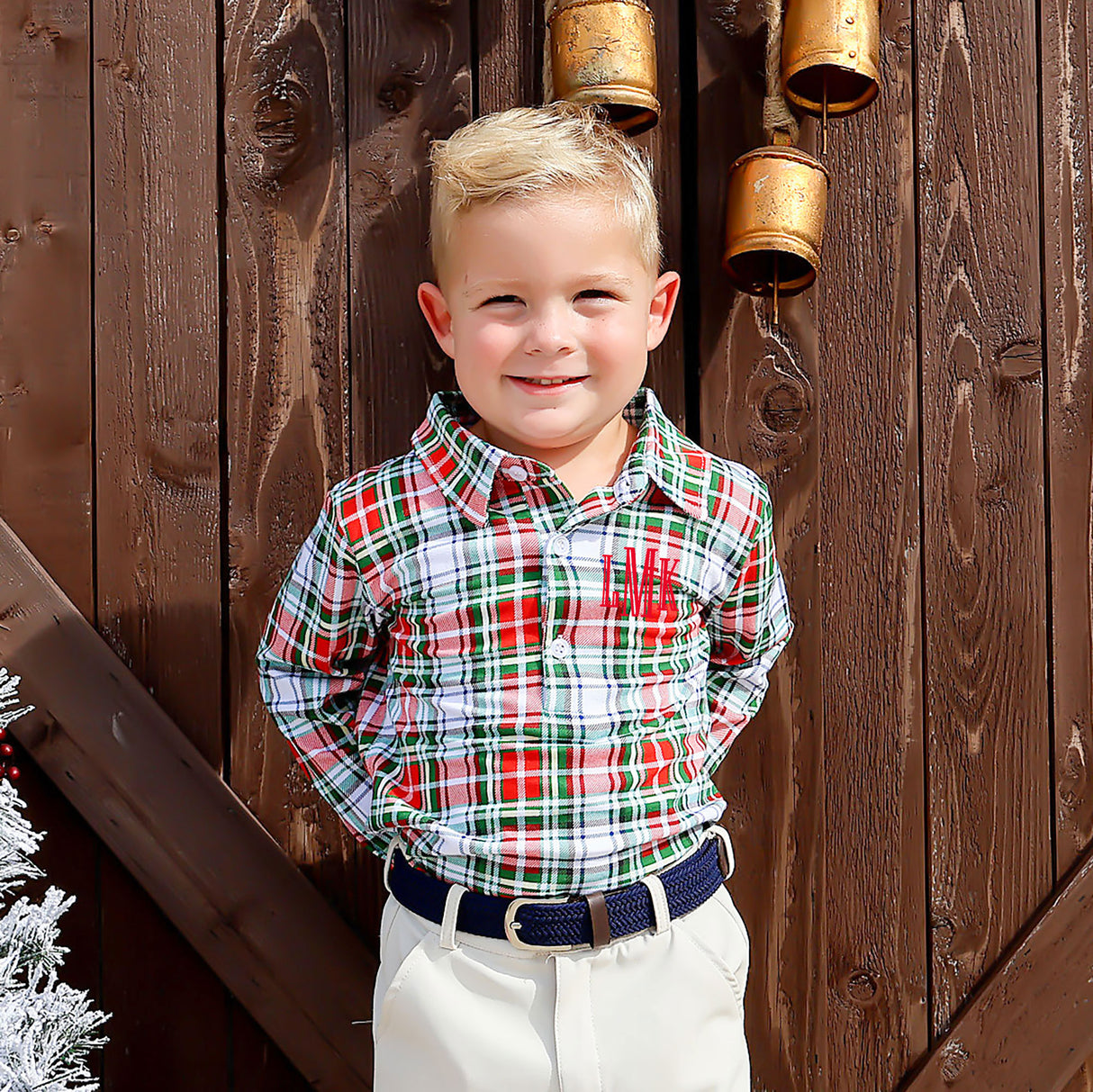 Sinclair Plaid Long Sleeve Polo