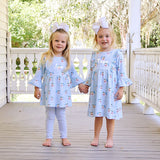 Vintage Santa Blue Olivia Legging Set