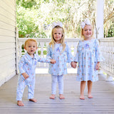 Vintage Santa Blue Olivia Legging Set