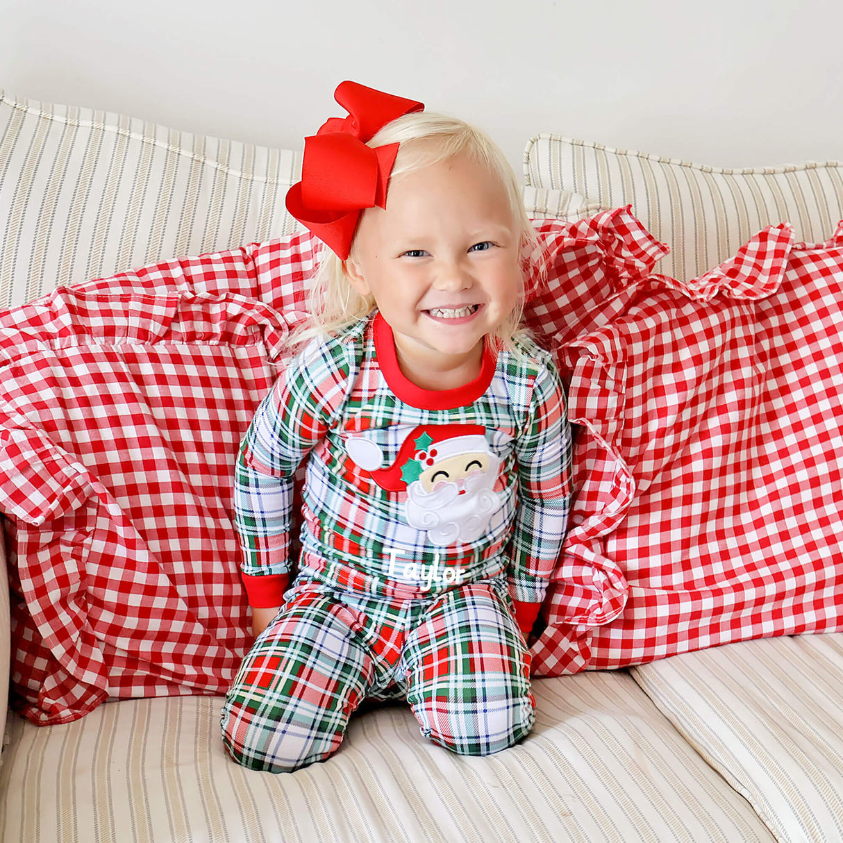 Happy Santa Sinclair Plaid Pajamas