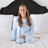 Vintage Santa Blue Women's Pajamas