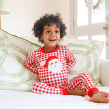 Happy Santa Red Gingham Pajamas