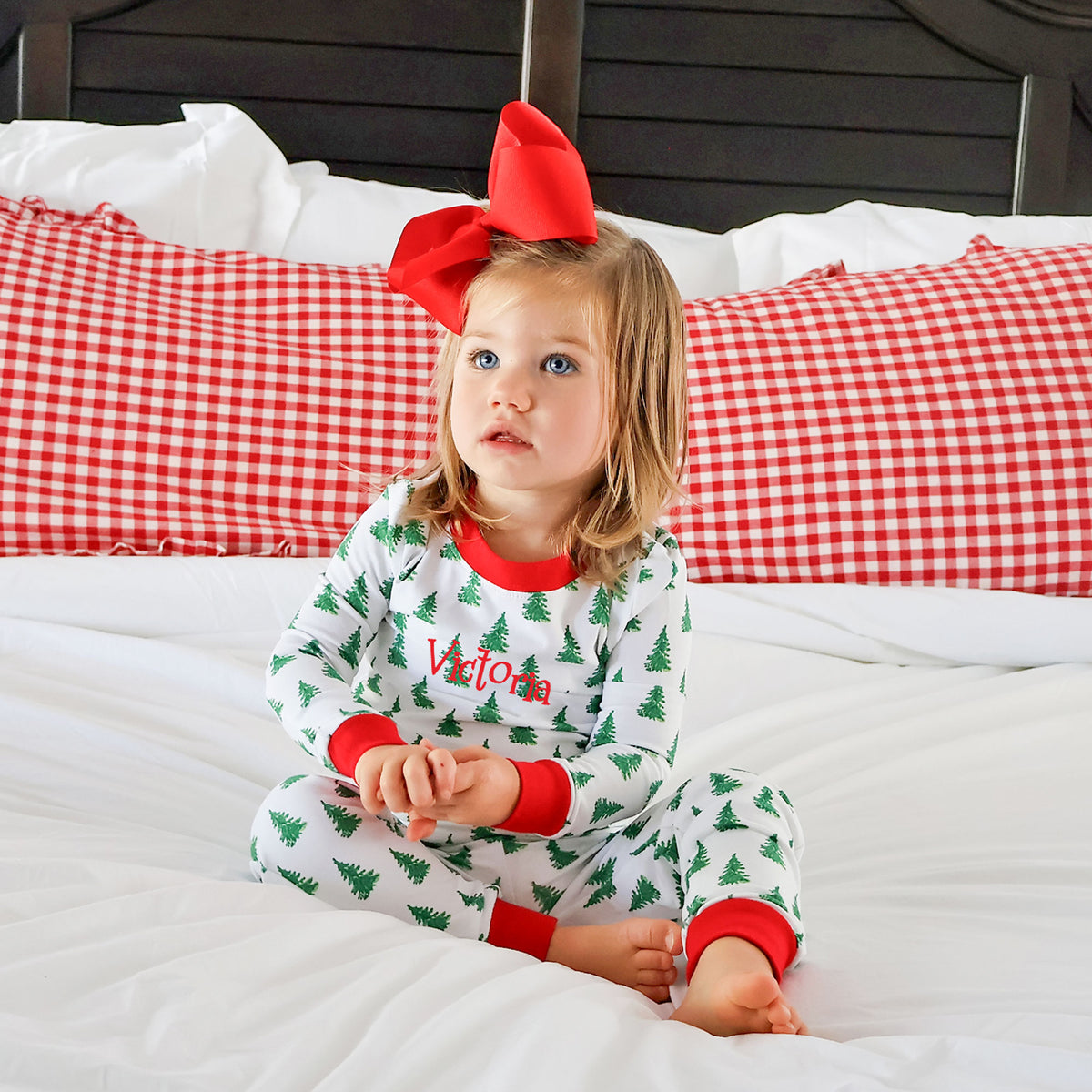 Christmas Tree White Pajamas