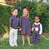 Happy Santa Dunbar Plaid Royal Plaid Longall