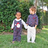 Happy Santa Dunbar Plaid Royal Plaid Longall