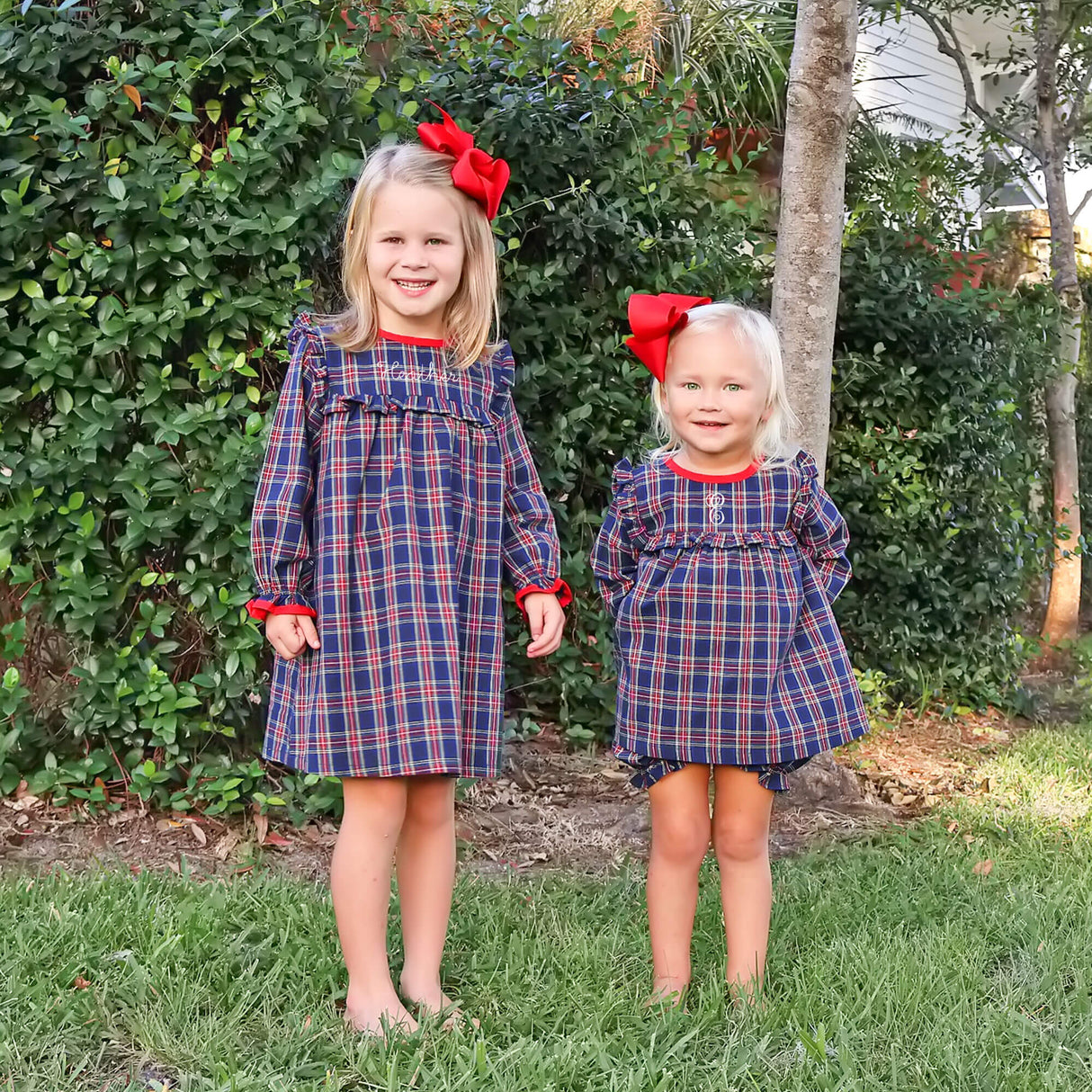 Dunbar Plaid Royal Hattie Bloomer Set