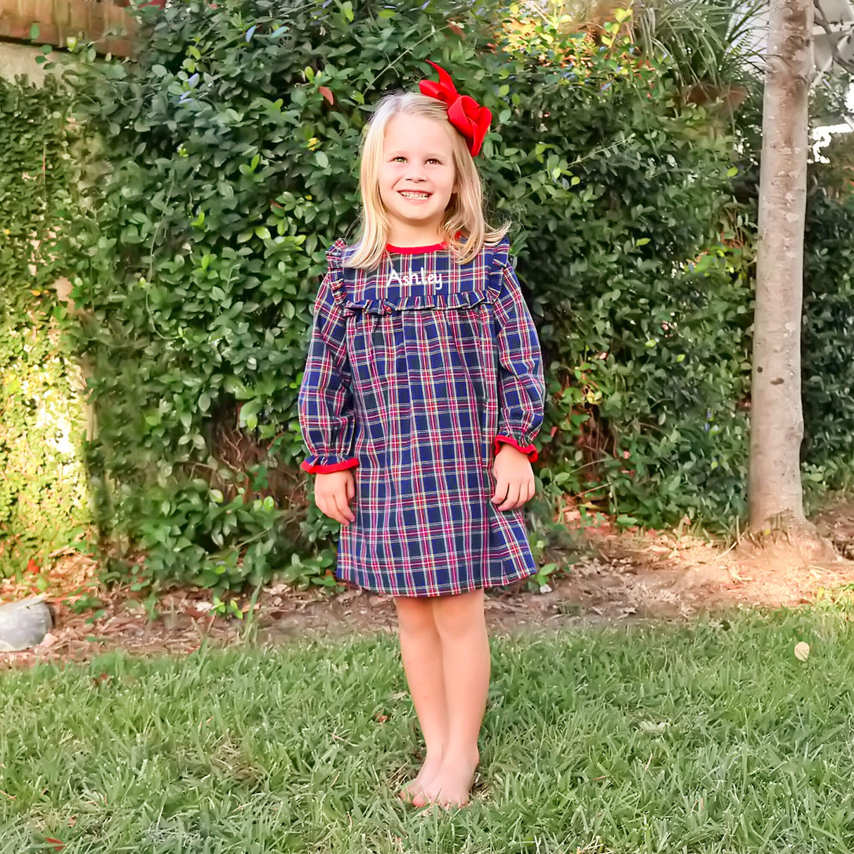 Dunbar Plaid Royal Hattie Dress