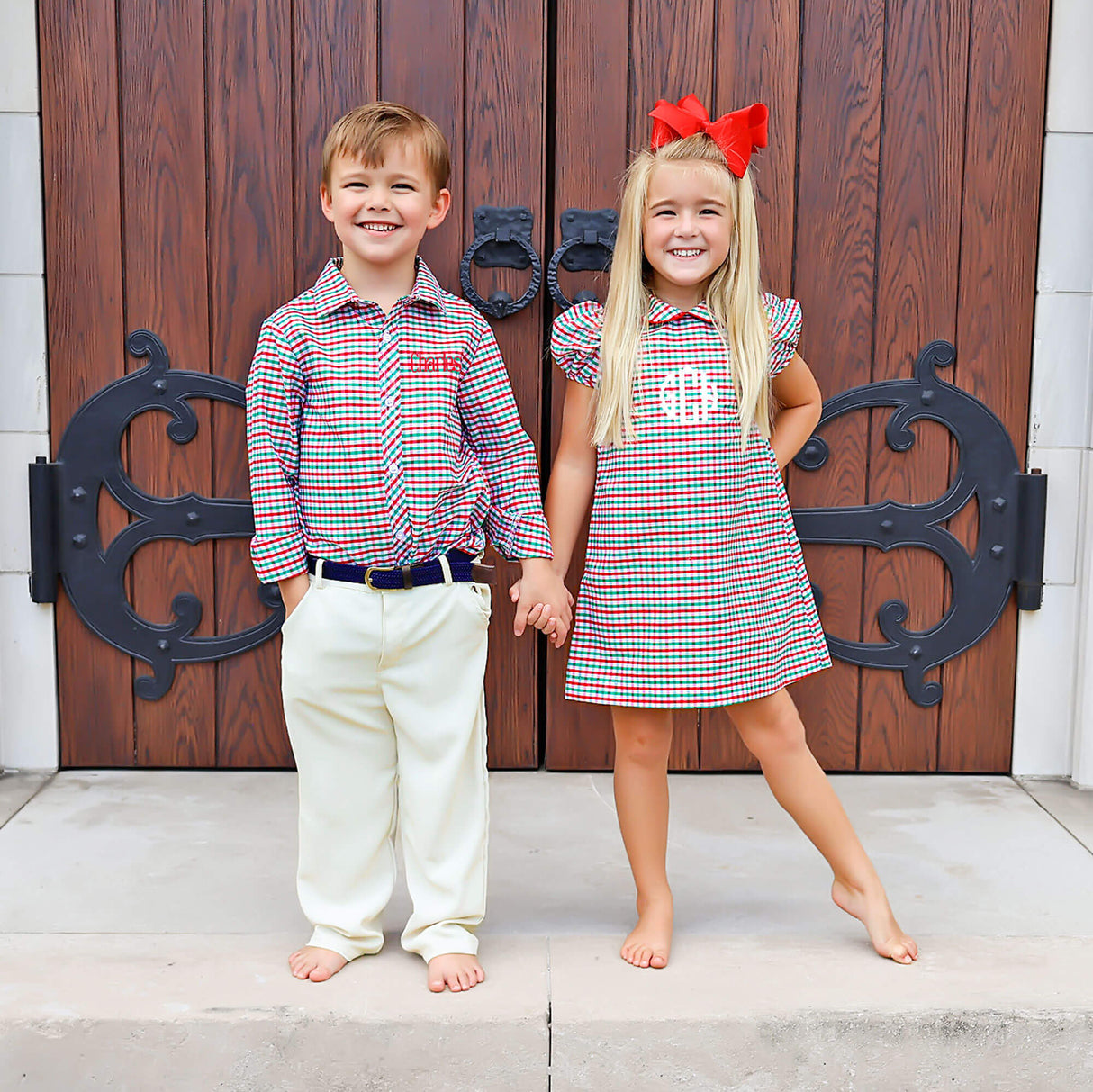 Christmas Card Gingham Sally Dress