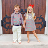 Christmas Card Gingham Sally Dress