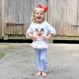 Reindeer Lights Blue Stripe Milly Legging Set