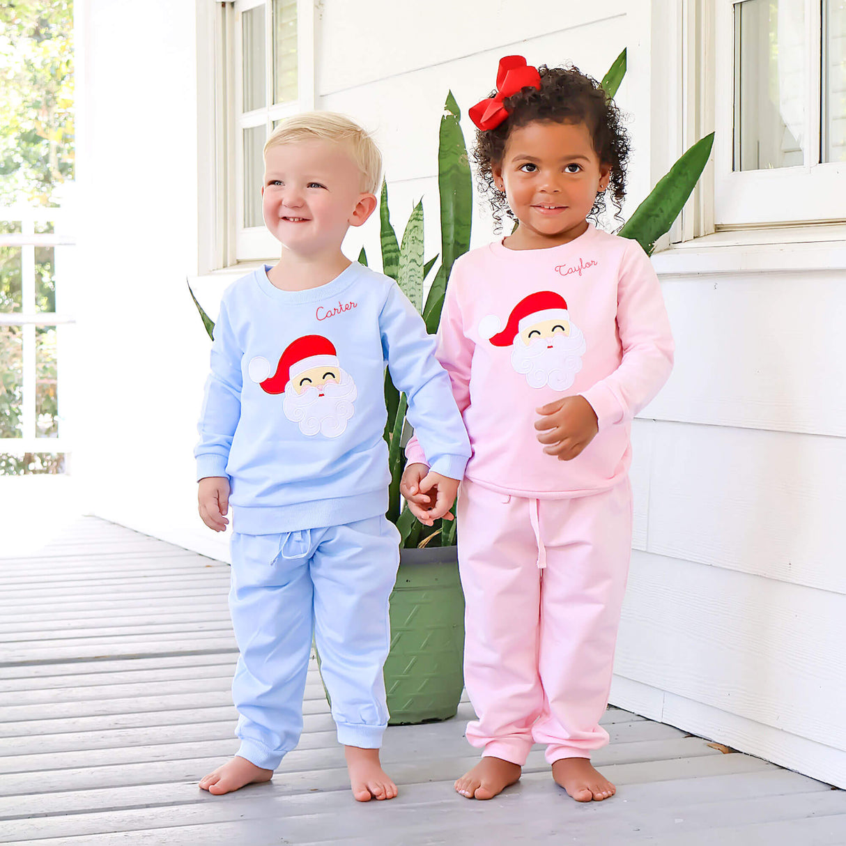 Happy Santa Pink Jogger Set