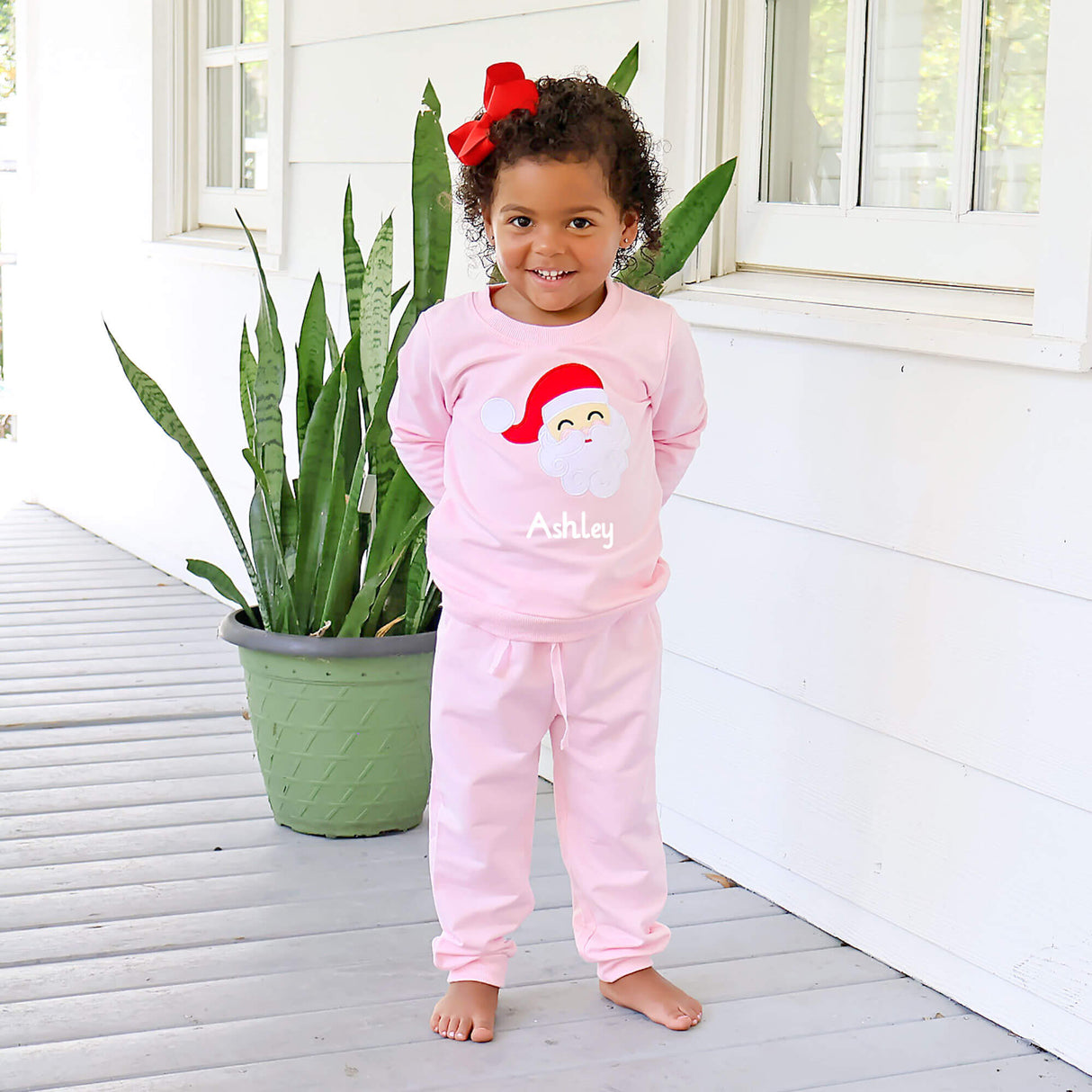 Happy Santa Pink Jogger Set