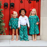 Happy Santa Green Corduroy Schiffli Standard Pants