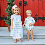 Sweet Nutcracker Smocked Bishop Dress