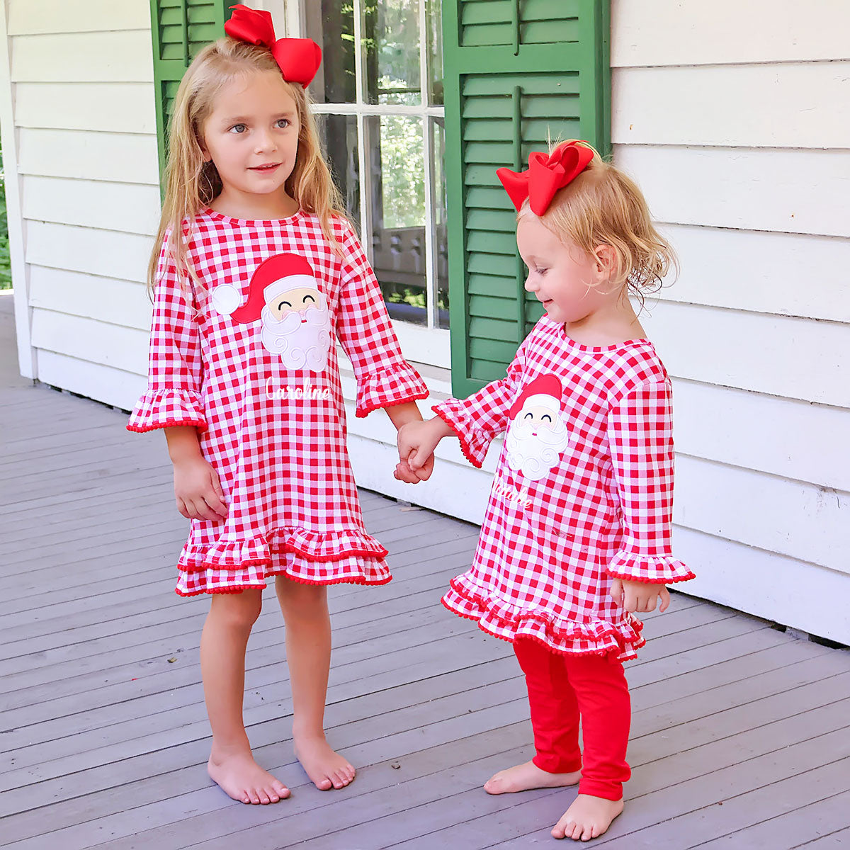 Happy Santa Red Gingham Milly Dress