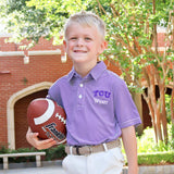 TCU Embroidered Purple Performance Polo