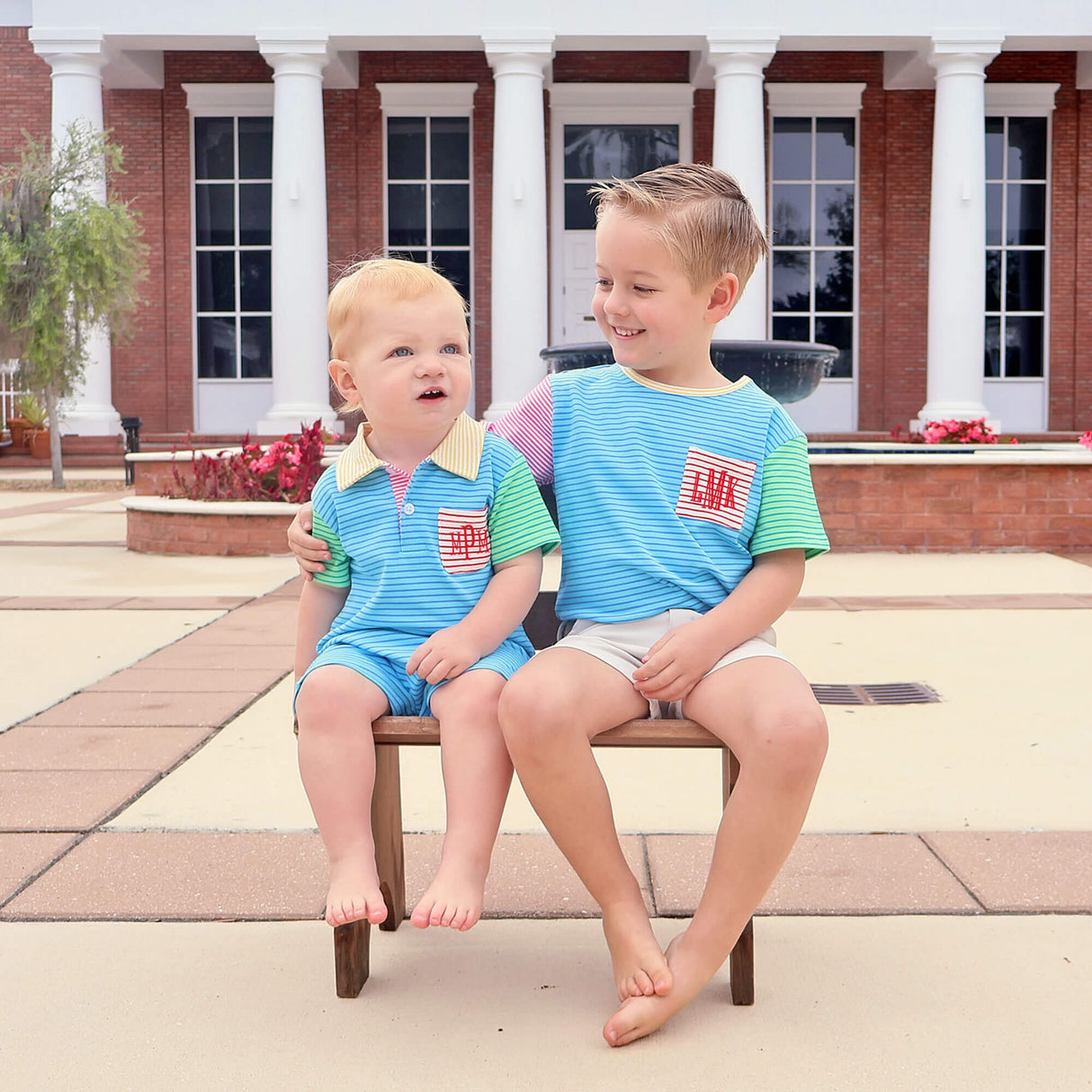 Colorblock Stripe Polo Romper