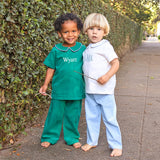 Green Corduroy Collared Pant Set