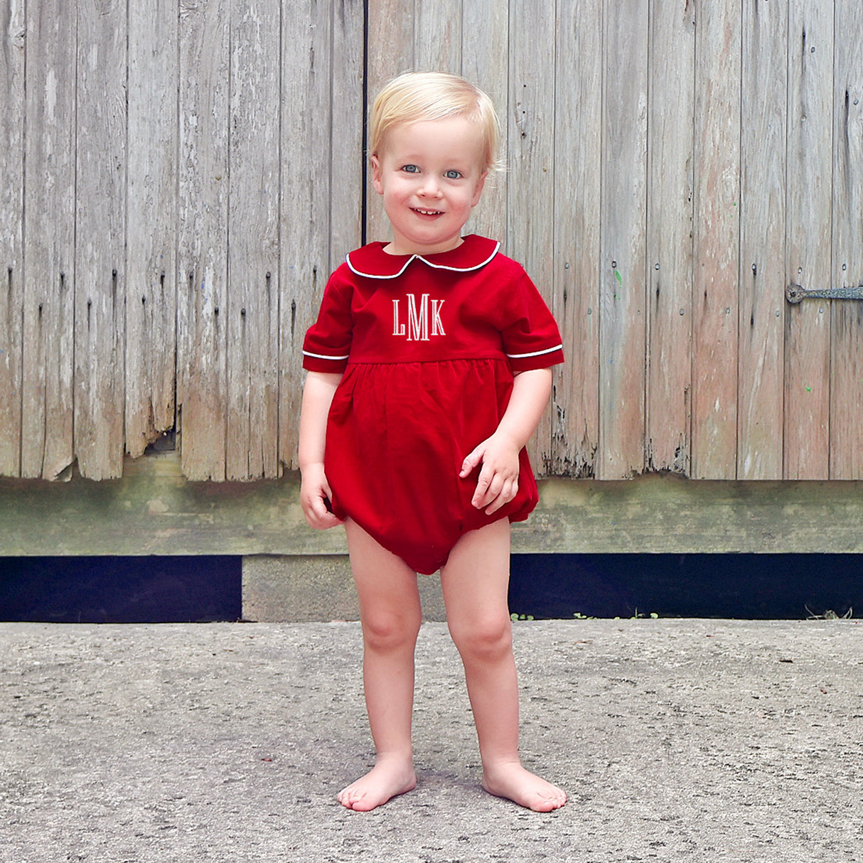 Red Corduroy Collared Bubble