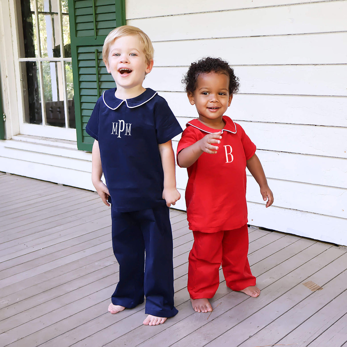 Navy Corduroy Collared Pant Set