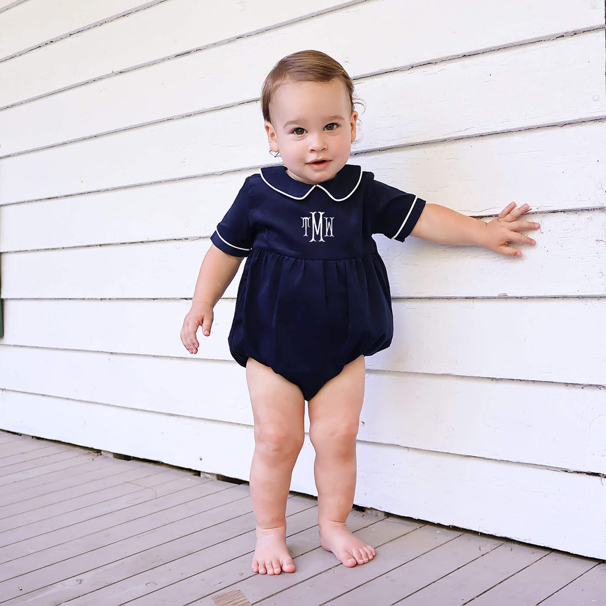 Navy Corduroy Collared Bubble