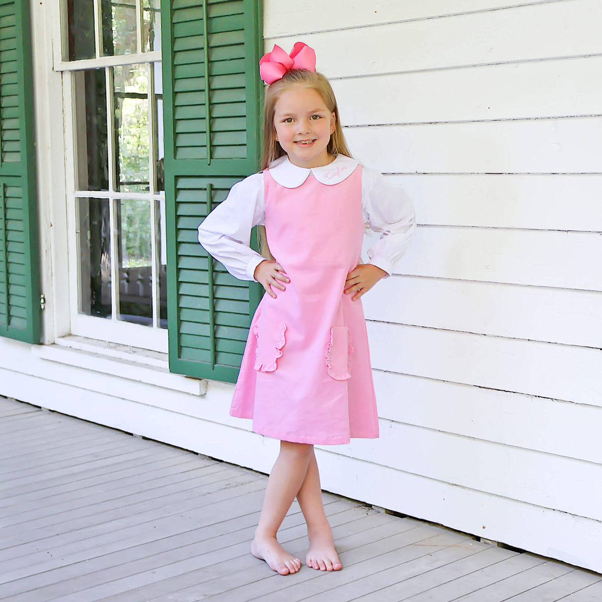 Pink Corduroy Graycen Jumper Dress