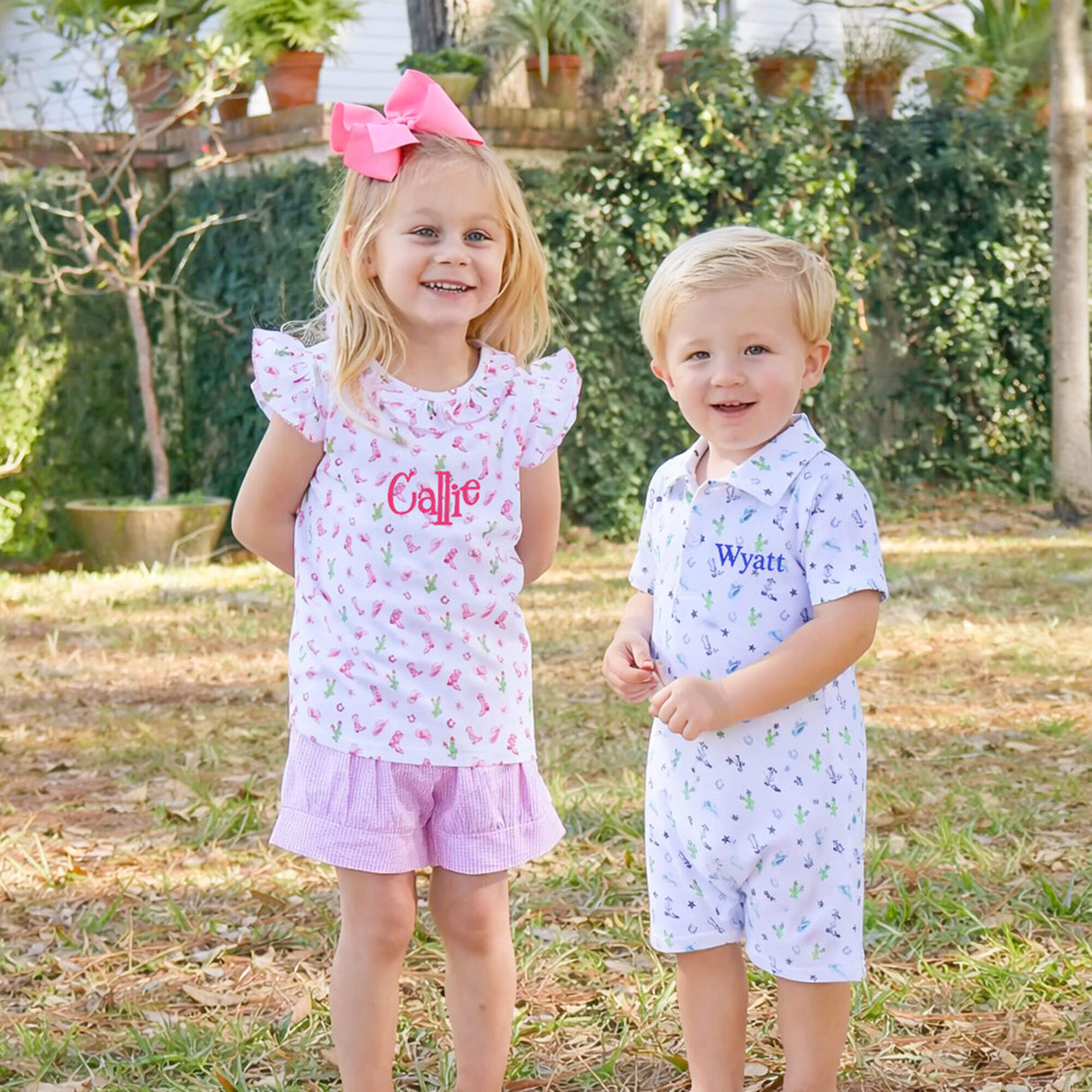 Western Cowboy Pink Adalyn Short Set