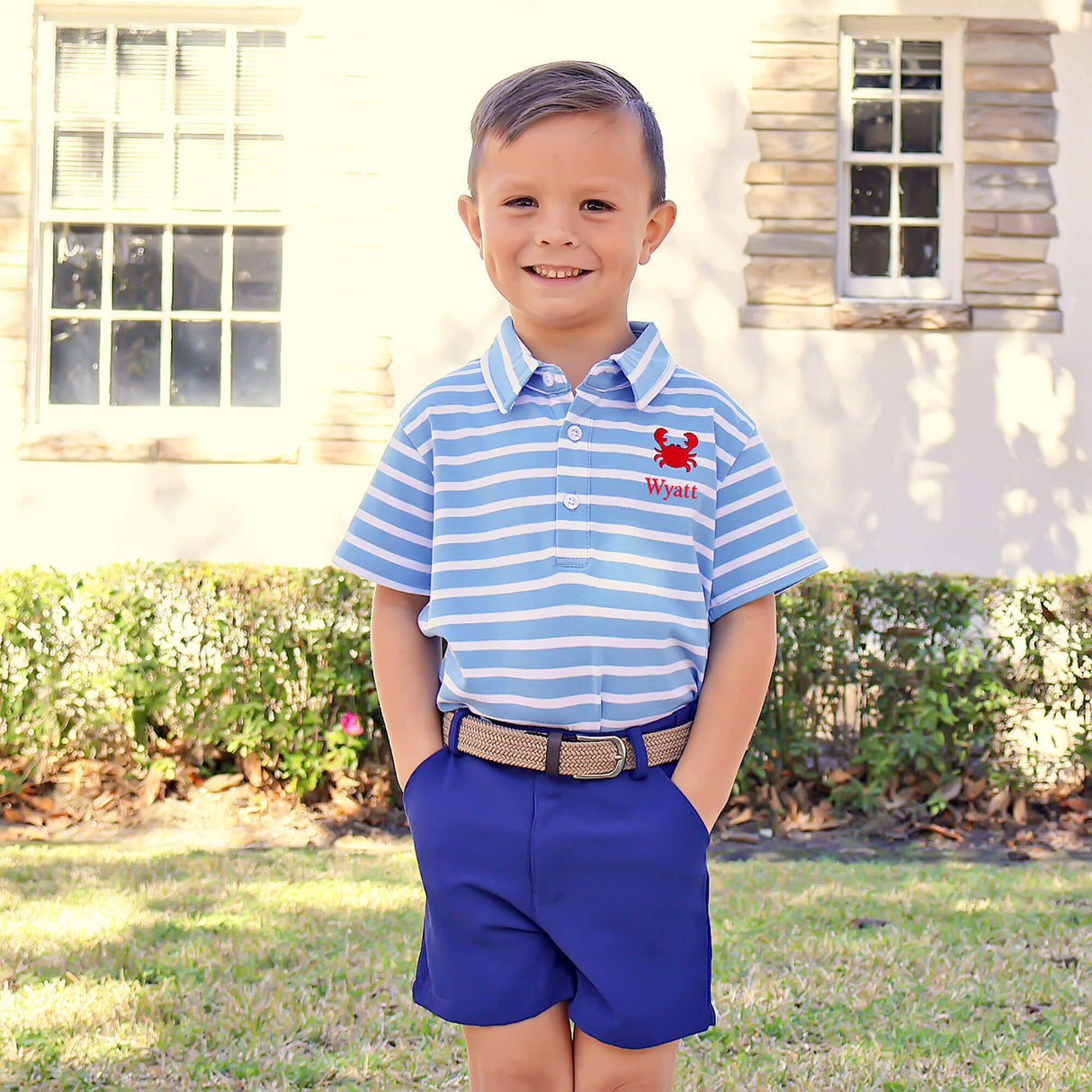 Ocean Crab Blue Stripe Polo