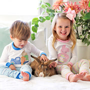 Cute Bunny Pink Stripe Pajamas