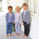 Stripe Long Sleeve Henley Shirt