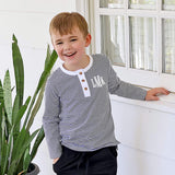 Stripe Long Sleeve Henley Shirt